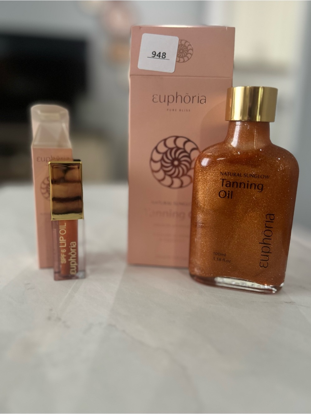 Euphoria Natural Sunglow Shimmer Tanning Oil - Shimmery Bronze